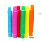 Anubhav Janni Pop Tube Set of 12 Sensory Fidget Toy Fidget Tube |Special Need Development Toys Motor Skills & Learning Stress Anxiety Relief Sensory Bendable Stemming Adjustable for Kids - Image 3