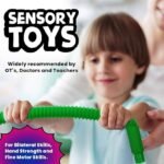 Anubhav Janni Pop Tube Set of 12 Sensory Fidget Toy Fidget Tube |Special Need Development Toys Motor Skills & Learning Stress Anxiety Relief Sensory Bendable Stemming Adjustable for Kids - Image 6