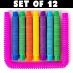 Anubhav Janni Pop Tube Set of 12 Sensory Fidget Toy Fidget Tube |Special Need Development Toys Motor Skills & Learning Stress Anxiety Relief Sensory Bendable Stemming Adjustable for Kids - Image 7