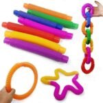 Anubhav Janni Pop Tube Set of 12 Sensory Fidget Toy Fidget Tube |Special Need Development Toys Motor Skills & Learning Stress Anxiety Relief Sensory Bendable Stemming Adjustable for Kids - Image 9