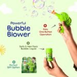 Anubhav Janni Elephant Shape Manual Bubble Gun Toy for Kids, Green 8 cm Compact Bubble Blower with Bubble Solution Without bettery (Pack of 1) - Image 2