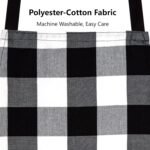 Anubhav Janni Home Kitchen Apron Black and White Plaid Pattern With Pocket Mint Green Trim Buffalo Check Aprons Pockets Adjustable Bib Chef for Men Women (Pack Of 1 Pcs) - Image 3