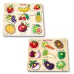 Anubhav Janni Wooden Vegetable Shapes Puzzle Board - Educational Toy for Kids Interactive Learning Tool to Enhance Shape Color Recognition Skills Tray Fruits Vegetables Peg Montessori Toys ( pack of 1 ) - Image 8