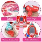 Anubhav Janni 3-in-1 Beauty Set for Kids Girls Learning Educational Makeup Suitcase Kit with Accessories Pretend Play Portable Toy Gift Doll Cosmetic Vanity Table Trolley Make up Plastic ( pack of 1 ) - Image 6
