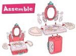 Anubhav Janni 3-in-1 Beauty Set for Kids Girls Learning Educational Makeup Suitcase Kit with Accessories Pretend Play Portable Toy Gift Doll Cosmetic Vanity Table Trolley Make up Plastic ( pack of 1 ) - Image 7