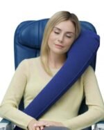 Anubhav Janni Travel Rest Ultimate Pillow One Side Inflatable Neck Adjustable Head Support for Airplane Car Bus Train Plush Washable Cover Compact Lightweight Office (Pack Of 1 Pcs) - Image 3