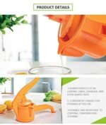 Anubhav Janni 2 In 1 Lemon Squeezer Manual Hand Squeeze Tool In Plastic Orange Juicer Press Machine For Fruits Operated Mini and (Pack Of 1 Pcs) - Image 4