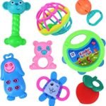 Anubhav Janni Kinder Rattle Set for Months Old Baby Non-Toxic Infant Grab Spin Shake Rattles Colorful Rattles with Early Educational Sensory Toy Toddler Plastic Rainbow Teether ( pack of 8 )