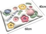 Anubhav Janni 3d Bathroom Door Mat Non Slip Absorbent Floor With Design Quick Drying Soft Touch Ideal for Home Shower Toilet Use Green Flower Rectangular Rubber Bathroom Mat (Pack Of 1 Pcs) - Image 2