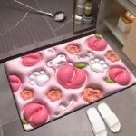 Anubhav Janni 3d Bathroom Door Mat Non Slip Absorbent Floor With Design Quick Drying Soft Touch Ideal for Home Shower Toilet Use Green Flower Rectangular Rubber Bathroom Mat (Pack Of 1 Pcs) - Image 3