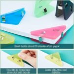 Anubhav Janni Paper Corner Clip Triangle Book Page Clips Document Bookmarks Office Plastic for Students Binder Snack Reading Fastener Prevent Books Clip Bookmarks Bag Clips (Pack Of 10 Pcs) - Image 2