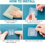 Anubhav Janni Plastic Waterproof Magic Male Female Wall Sticker Hook Self Adhesive Clothing Hanging Towel Hanger for Kitchen Bathroom Pieces Hooks Transparent Mobile Case Spike (Pack Of 10 Pcs) - Image 6