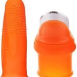 Anubhav Janni Thumb Knife Finger Cutter With 2 Silicon Silicone Set Vegetable Cutting Picker and Protector Knife Thumb Trimming Fruits Vegetables with Kitchen Clever Stainless Steel (Set Of 2)