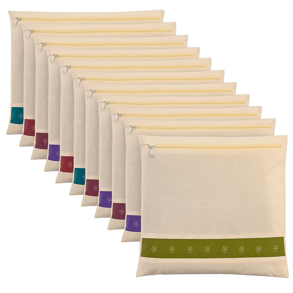 Anubhav Janni Cotton Saree Bags Storage Bags Covers Big Size Single with Zip Closure Clothes Wardrobe Organizer Transparent Mesh Window Beige cotton big saree covers bags (Pack Of 2 Pcs) Anubhav Janni Cotton Saree Bags Storage Bags Covers Big Size Single with Zip Closure Clothes Wardrobe Organizer Transparent Mesh Window Beige cotton big saree covers bags (Pack Of 2 Pcs) - Image 1