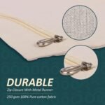 Anubhav Janni Cotton Saree Bags Storage Bags Covers Big Size Single with Zip Closure Clothes Wardrobe Organizer Transparent Mesh Window Beige cotton big saree covers bags (Pack Of 2 Pcs) - Image 3