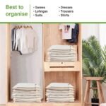 Anubhav Janni Cotton Saree Bags Storage Bags Covers Big Size Single with Zip Closure Clothes Wardrobe Organizer Transparent Mesh Window Beige cotton big saree covers bags (Pack Of 2 Pcs) - Image 7