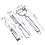 Anubhav Janni 3 In 1 Vegetable Peeler Set in Stainless Steel Multi Purpose Peeler  Julienne Slicer Fruit Knife For Potato Carrot Apple Sharp Blade Heavy Duty Kitchen (3Pcs Set) - Image 6