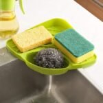 Anubhav Janni Kitchen Sink Corner Organizer Wash Basin Triangle Multipurpose Storage Triangular Tray Rack Riyaraj Useful Sponge Scrub Detergent Holder Tool for Dish Random (Pack Of 2 Pcs) - Image 2