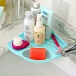 Anubhav Janni Kitchen Sink Corner Organizer Wash Basin Triangle Multipurpose Storage Triangular Tray Rack Riyaraj Useful Sponge Scrub Detergent Holder Tool for Dish Random (Pack Of 2 Pcs) - Image 5