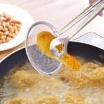 Anubhav Janni Spoon With Clip 2 in 1Oil Fry with Clip Oil Frying BBQ Filter Stainless Steel Mesh Strainer Kitchen Tool Collapsible Cooking Tongs for Drain (Pack Of 1 Pcs) - Image 5