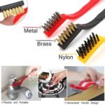 Anubhav Janni Wire Brush Mini for Cleaning Brass Nylon Stainless Steel Bristles Brushes Set Rust Grease Dirt Welding Slag Gas Stove Tiles Plastic Kitchen Bathroom Car Parts (Pack Of 2 Pcs) - Image 5