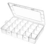 Anubhav Janni 36 Grid Compartment Plastic Storage Containers Transparent Box Multipurpose Organizer with Removable Dividers Jewelry Beads Screws jewellery organisers (Pack Of 1 Pcs)