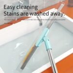 Anubhav Janni Bathroom Slim Floor Squeegee Mop Wiper with Telescopic Handle Soft Rubber Window Extendable Pole Silicone Rotate Mops for Home Bathroom Sage Green Handle Long Mop (Pack Of 1 Pcs) - Image 8