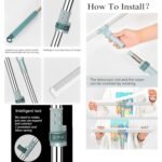 Anubhav Janni Bathroom Slim Floor Squeegee Mop Wiper with Telescopic Handle Soft Rubber Window Extendable Pole Silicone Rotate Mops for Home Bathroom Sage Green Handle Long Mop (Pack Of 1 Pcs) - Image 9
