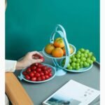 Anubhav Janni Foldable Fruit Plate Candy Dish Smiley Basket Plastic and Vegetable Holder Kitchen Counter Organizer Storage Dish Multi use Mirror Shape Dried Tray Rotating (Pack Of 1 Pcs) - Image 4