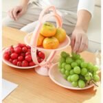Anubhav Janni Foldable Fruit Plate Candy Dish Smiley Basket Plastic and Vegetable Holder Kitchen Counter Organizer Storage Dish Multi use Mirror Shape Dried Tray Rotating (Pack Of 1 Pcs) - Image 6
