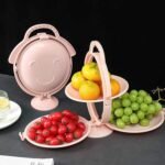 Anubhav Janni Foldable Fruit Plate Candy Dish Smiley Basket Plastic and Vegetable Holder Kitchen Counter Organizer Storage Dish Multi use Mirror Shape Dried Tray Rotating (Pack Of 1 Pcs) - Image 8