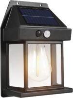 Anubhav Janni Solar Wall Bulb Lamp Sun Powered Light Outdoor with Motion Sensor Waterproof Exterior LED Sconce Lamp Auto Charging Security Outdoor Sensor Lighting Modes Lantern (Pack Of 1 Pcs)