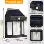 Anubhav Janni Solar Wall Bulb Lamp Sun Powered Light Outdoor with Motion Sensor Waterproof Exterior LED Sconce Lamp Auto Charging Security Outdoor Sensor Lighting Modes Lantern (Pack Of 1 Pcs) - Image 4
