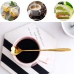 Anubhav Janni Golden Spoon Set Golden Set Coffee Spoon Dessert Spoon Cutlery Kitchen Tableware Stainless Steel Gold Flower Shape Different Spoon Cutlery Coffee (Set Of 4 Pcs) - Image 3