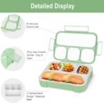 Anubhav Janni 4 Compartment Lunch Box Leak Proof Reusable Microwave Freezer Safe Food Containers with Spoon for Adults And Kids Plastic Adults Kids Fork Durable Perfect (Pack Of 1 Pcs)