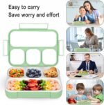 Anubhav Janni 4 Compartment Lunch Box Leak Proof Reusable Microwave Freezer Safe Food Containers with Spoon for Adults And Kids Plastic Adults Kids Fork Durable Perfect (Pack Of 1 Pcs) - Image 2