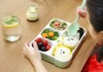 Anubhav Janni 4 Compartment Lunch Box Leak Proof Reusable Microwave Freezer Safe Food Containers with Spoon for Adults And Kids Plastic Adults Kids Fork Durable Perfect (Pack Of 1 Pcs) - Image 5
