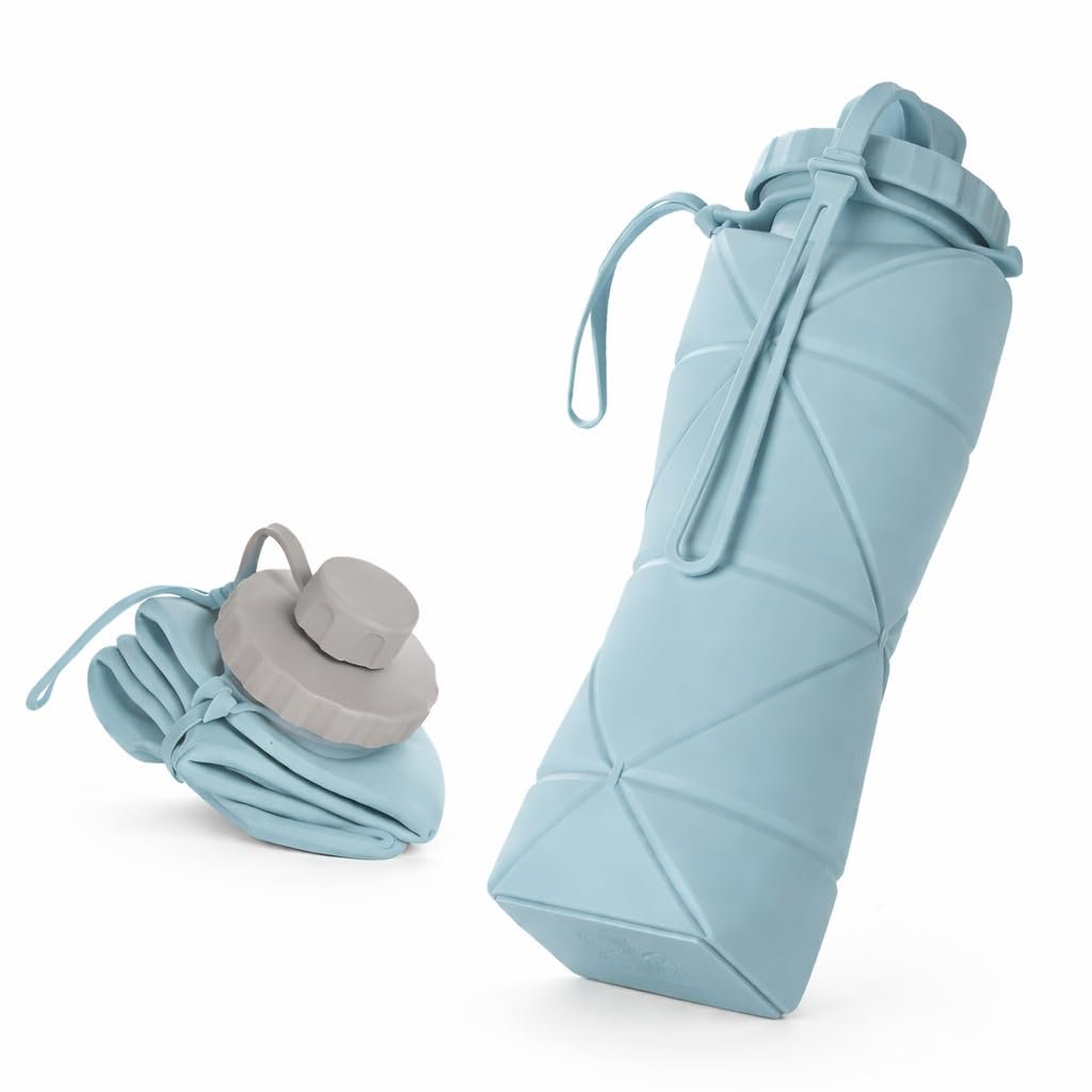 Anubhav Janni Silicone Foldable Water Bottle Leak Proof Travel Reusable Drinking Gym Trekking Camping Outdoor Collapsible Leakproof Portable Sports with Strap Hiking Gym (Pack Of 1 Pcs) Anubhav Janni Silicone Foldable Water Bottle Leak Proof Travel Reusable Drinking Gym Trekking Camping Outdoor Collapsible Leakproof Portable Sports with Strap Hiking Gym (Pack Of 1 Pcs) - Image 1