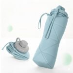 Anubhav Janni Silicone Foldable Water Bottle Leak Proof Travel Reusable Drinking Gym Trekking Camping Outdoor Collapsible Leakproof Portable Sports with Strap Hiking Gym (Pack Of 1 Pcs) - Image 2