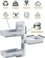Anubhav Janni 3 Layer Soap Dish Holder Self Adhesive Saver Box Storage Super Powerful for Bathroom Shower and Kitchen Wall Mounted Rotatable Storage Foldable (Pack Of 1 Pcs) - Image 2