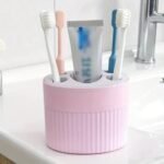 Anubhav Janni 5 Compartments Toothbrush Holder And Toothpaste For Family Shower Pack of Modern Wall Mounted Holder Plastic Bathroom Storage Container Design (Pack Of 1 Pcs) - Image 2