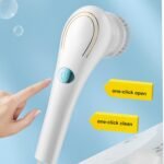 Anubhav Janni New 5 In 1 Magic Brush Electric Cleaning in Power Scrubber Household Tools Spin with Buffer Polisher Bathroom Shower Tub Kitchen Tiles Long Handle Rotate Home (Pack Of 1 Pcs) - Image 3
