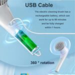 Anubhav Janni New 5 In 1 Magic Brush Electric Cleaning in Power Scrubber Household Tools Spin with Buffer Polisher Bathroom Shower Tub Kitchen Tiles Long Handle Rotate Home (Pack Of 1 Pcs) - Image 6