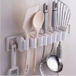 Anubhav Janni Mighty Rack Plastic Wall Mount Kitchen For Utensils Cutlery Holder Serving Spoons Bathroom Storage Clip Hanging Insert Organizer Shelf Hook Self Adhesive Mounted (Pack Of 1 Pcs) - Image 5
