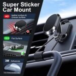 Avantara Creation Magnetic Phone Holder Mobile Rotation Car Holder For Dashboard Degree Stand Universal Cell Alloy Folding Compatible with Perfect  Foldable Metal Strong Rotatable (Pack Of 1 Pcs) - Image 4