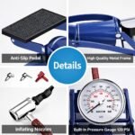 Anubhav Janni Foot Pump Manual Portable High Pressure Air Compressor For Car And Bike Motorbike Cars Bicycle For Football Cycle Pumps Bicycle Car (Pack Of 1 Pcs) - Image 6