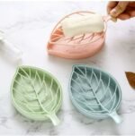 Anubhav Janni Leaf Soap Dish Plastic Beautiful Shape Double Layer Case Holder Bathroom Accessories Small Stand Jali Wash (Pack Of 3 Pcs) - Image 2