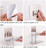 Anubhav Janni Wall Mounted Double Layer Soap Dish Holder Soap Dispensers Self Adhesive Stainless Steel Waterproof Kitchen Bathroom Soaps Storage Rack with 2 Hook for Home (Pack Of 1 Pcs) - Image 9