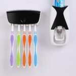 Anubhav Janni New Color Toothpaste Dispenser Toothbrush Holders For Bathroom Five Holder Wall Mounted Dispenser Hands Free Mounted Plastic Dust Proof Automatic And Detachable (Pack Of 1 Pcs) - Image 2