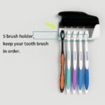 Anubhav Janni New Color Toothpaste Dispenser Toothbrush Holders For Bathroom Five Holder Wall Mounted Dispenser Hands Free Mounted Plastic Dust Proof Automatic And Detachable (Pack Of 1 Pcs) - Image 3